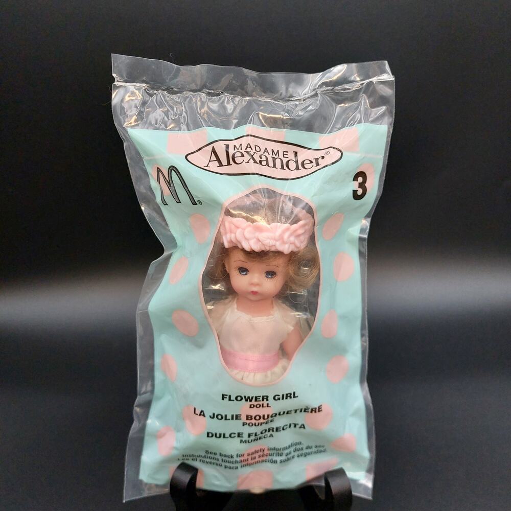 2003 McDonalds Madame Alexander FLOWER GIRL Doll 3 Sealed NIP Happy Meal Toy VT